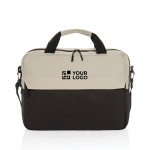 Laptoptas van RPET met meerdere binnenvakken 15,6” kleur gebroken wit met afdrukgebied