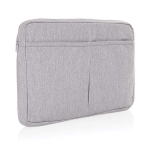 Laptophoes van gerecycled katoen met voorvakken 15,6” kleur grijs