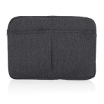 Laptophoes van gerecycled katoen met voorvakken 15,6” kleur mat zilver derde weergave