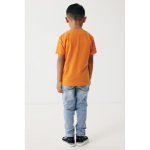 Kinder T-shirt van gerecycled katoen, 160 g/m2 Iqoniq kleur oranje vijfde weergave met model