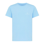 Kinder T-shirt van gerecycled katoen, 160 g/m2 Iqoniq kleur cyaan blauw weergave met logo
