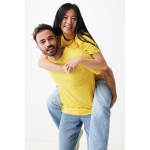 Unisex T-shirt van gerecycled katoen, slim fit, 160 g/m2 Iqoniq kleur geel weergave met model