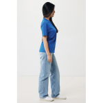 Unisex T-shirt van gerecycled katoen, slim fit, 160 g/m2 Iqoniq kleur koningsblauw vierde weergave met model