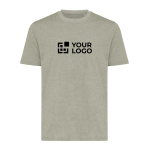 Unisex T-shirt van gerecycled katoen, slim fit, 160 g/m2 Iqoniq kleur gemarmerd groen met afdrukgebied