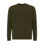 Unisex sweater van gerecycled katoen, slim fit, 280 g/m2 Iqoniq kleur khaki