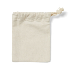 Houten boter-kaas-en-eierenspel met bord in katoenen zakje kleur bruin derde weergave