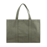 Grote notitieboekjestas van gerecycled canvas met veilig vak, 400 g/m2 kleur groen