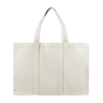 Grote notitieboekjestas van gerecycled canvas met veilig vak, 400 g/m2 kleur gebroken wit