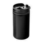 Thermosbeker van gerecycled rvs met draaibare deksel 250 ml kleur zwart
