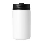 Thermosbeker van gerecycled rvs met draaibare deksel 250 ml kleur wit tweede weergave voorkant