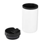 Thermosbeker van gerecycled rvs met draaibare deksel 250 ml kleur wit tweede weergave