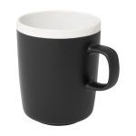 Keramische mok met matte buitenkant en witte binnenkant 310ml kleur zwart