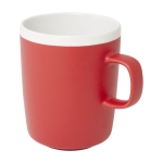 Keramische mok met matte buitenkant en witte binnenkant 310ml kleur rood