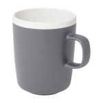 Keramische mok met matte buitenkant en witte binnenkant 310ml kleur grijs