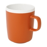 Keramische mok met matte buitenkant en witte binnenkant 310ml kleur oranje