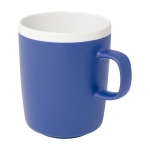 Keramische mok met matte buitenkant en witte binnenkant 310ml kleur koningsblauw
