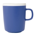 Keramische mok met matte buitenkant en witte binnenkant 310ml kleur koningsblauw weergave zijkant