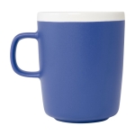 Keramische mok met matte buitenkant en witte binnenkant 310ml kleur koningsblauw tweede weergave met zijkant