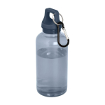 Transparante gerecyclede plastic fles met karabijnhaak 400ml