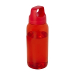 Gerecyclede plastic drinkfles voor op kantoor met breed handvat 500ml kleur rood