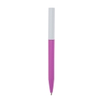 Gerecyclede plastic pen van verschillende kleuren met zwarte inkt kleur fuchsia
