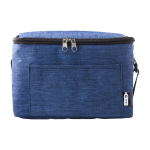 Polyester koeltas voor 6 blikjes met verstelbare draagriem kleur blauw eerste weergave