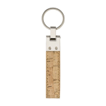 Elegante kurken sleutelhanger met metalen details Cork kleur bruin tweede weergave