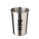 Roestvrijstalen beker van 350ml, gegraveerd met Picnic-logo kleur zilver met jouw bedrukking