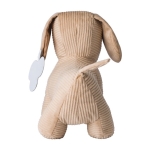 Pluche hond van corduroy met geborduurde ogen en label kleur bruin vijfde weergave