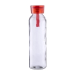 Glazen drinkfles met siliconen dop en bijpassende riem 500ml kleur rood eerste weergave