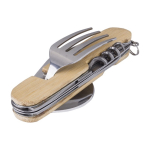 Opvouwbare metalen bestekset met 5 functies Camping kleur bruin vijfde weergave