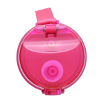 Drinkfles van RPET met capaciteit en drinkuren bedrukt 1L kleur fuchsia tweede weergave