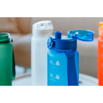 Drinkfles van RPET met capaciteit en drinkuren bedrukt 1L tweede weergave