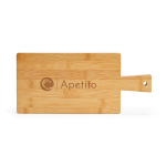 Bamboe snijplank met grote handgreep en beschrijfbaar krijtbord kleur naturel