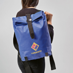Waterdichte rugzak van gerecycled katoen voor 17''-laptop 23 L kleur blauw