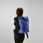 Waterdichte rugzak van gerecycled katoen voor 17''-laptop 23 L kleur blauw