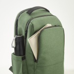 Waterdichte tweekleurige nylon gerecyclede laptoprugzak 15,6” kleur miliair groen tweede detail weergave