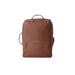 Elegante uitbreidbare rugzak van gerecycled leer voor 17''-laptop kleur donker bruin vooraanzicht