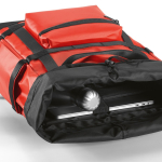 Waterdichte duurzame rugzak met magneetsluiting voor 17”-laptop kleur rood derde detail weergave
