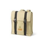 Rugzak van gerecycled kunstleer en kunststof voor 17”-laptop kleur beige