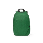Rugzak van 300D RPET met voorritsvak 18L 15,6” kleur groen vooraanzicht