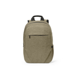 Rugzak van 300D RPET met voorritsvak 18L 15,6” kleur camel vooraanzicht