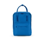 Katoenen gerecyclede rugzak met handvatten en voorvak 450 g/m2 kleur blauw