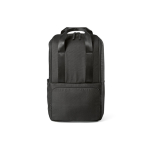 Polyester gerecyclede rugzak met laptopvak 18L kleur zwart vooraanzicht