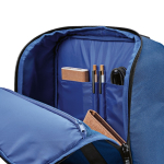 Polyester gerecyclede rugzak met laptopvak 18L kleur blauw vijfde detail weergave
