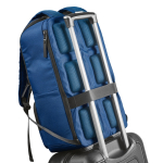 Polyester gerecyclede rugzak met laptopvak 18L kleur blauw gedetailleerde weergave