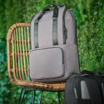 Polyester gerecyclede rugzak met laptopvak 18L kleur grijs sfeerweegave