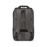 Polyester gerecyclede rugzak met laptopvak 18L kleur grijs achter weergave