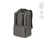Polyester gerecyclede rugzak met laptopvak 18L kleur grijs