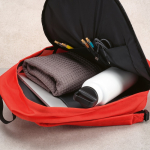 Laptoprugzak van RPET met ripstop afwerking 15,6” kleur rood derde detail weergave
